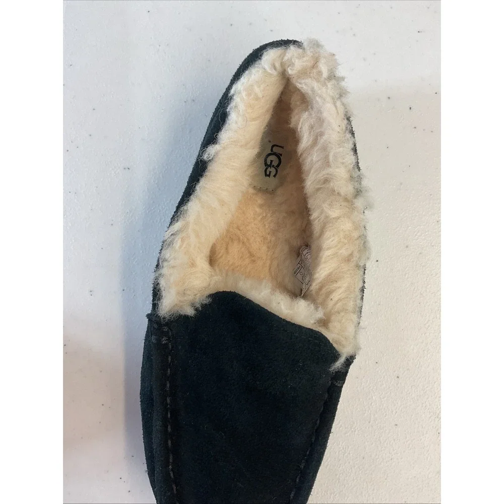 UGG Ansley Slipper Suede Kid Youth 3 BlackShearling Lining Slip‎ On Driver